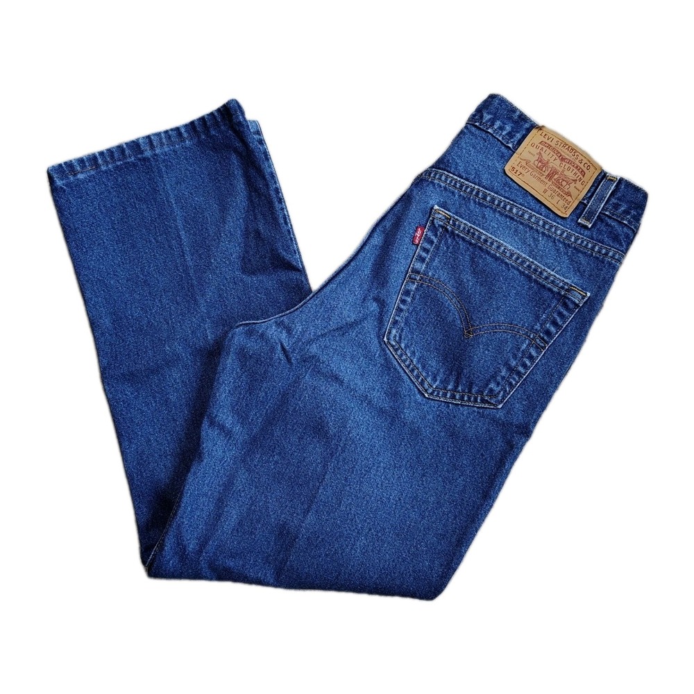 Levi's 517 Bootcut Jeans Mens 36x34 (34x27) Hemmed Blue USA Made Vintage Denim